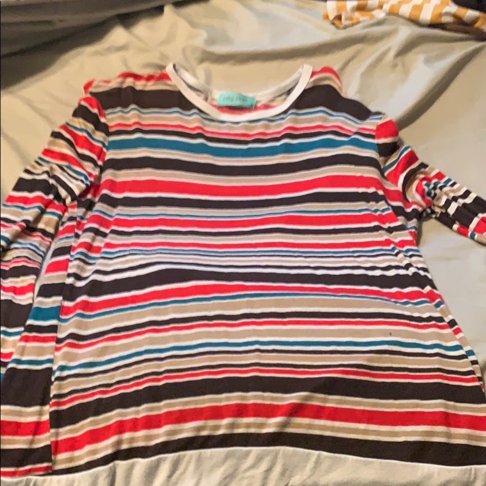 Long sleeved striped top
